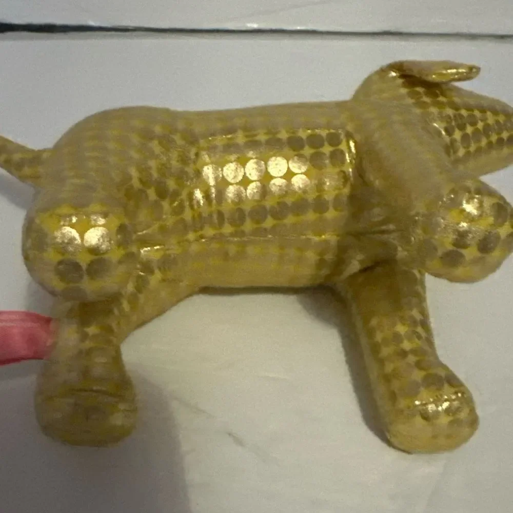 Gold Victoria Secret Decorative Dog Figurine small